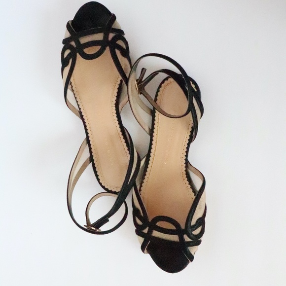 Charlotte Olympia Octavia black/mesh flat sandals